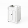 Jeffrey Alexander 24" White Douglas Vanity, White Carrara Marble Vanity Top, undermount rectangle bowl VKITDOU24WHWCR